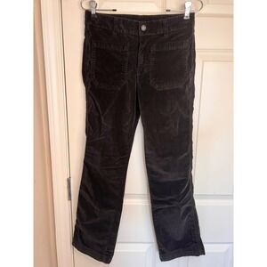 Free People Corduroy Flare Pants Utility Pockets Black Boho‎ Casual Size 4